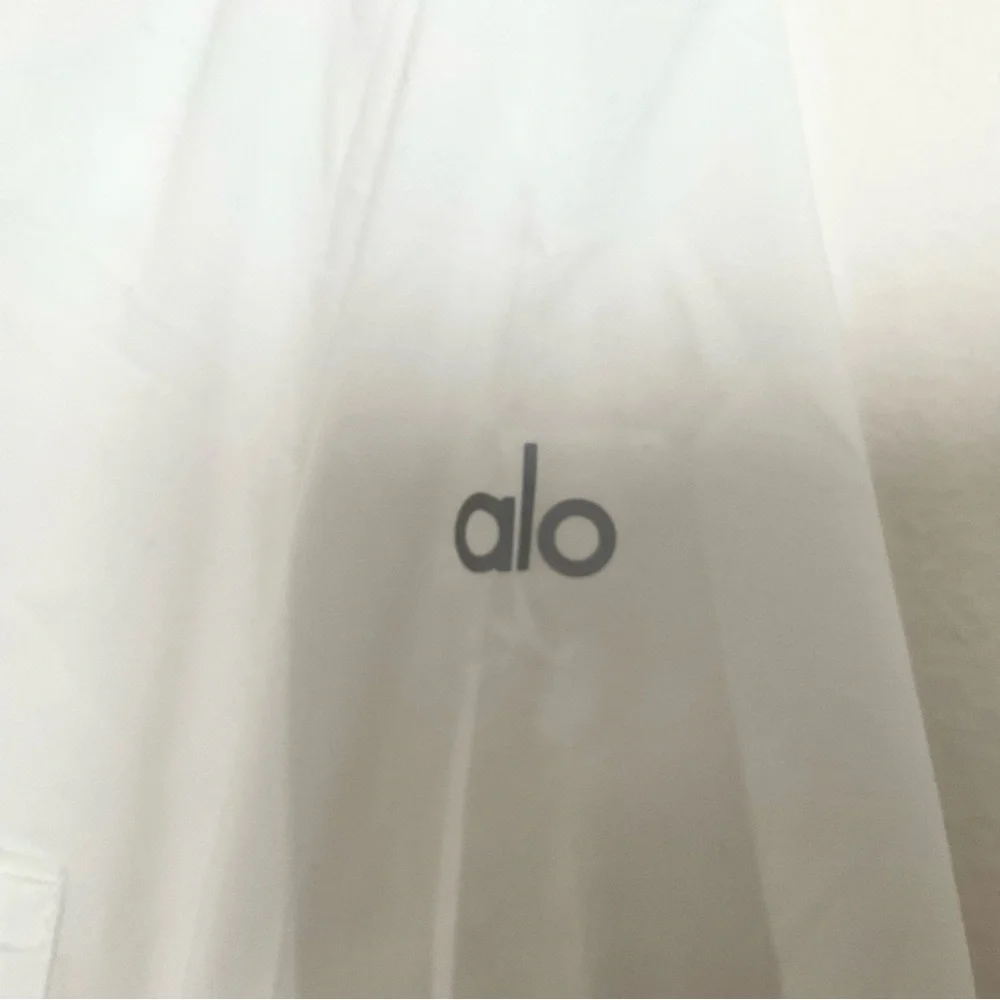 Alo Yoga Cotton Real Deal Button Up Long Sleeve White S